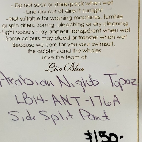 Lisa Blue ARABIAN NIGHTS Side Split Pant - Topaz - Picture 7 of 15